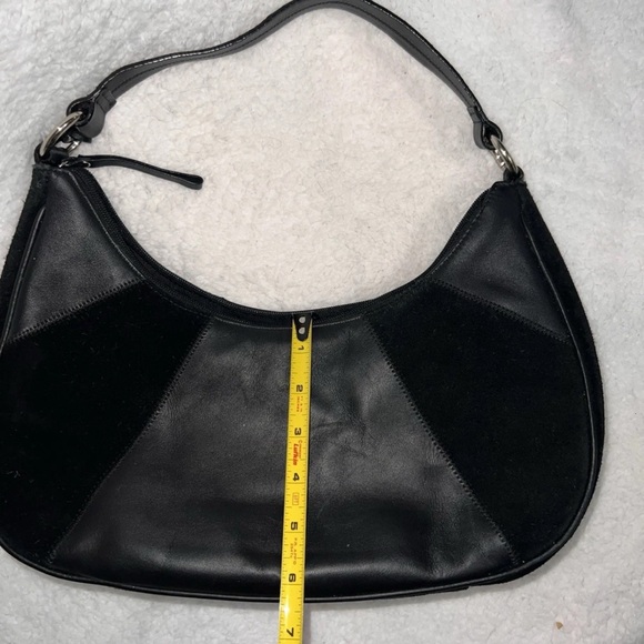 NWOT Etienne Aigner Black Leather & Suede Hobo Shoulder Bag Purse Y2K - Picture 2 of 11